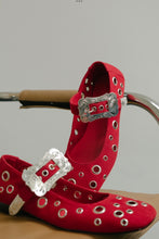 Load image into Gallery viewer, Red Mary Jane Flats
