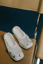 Load image into Gallery viewer, White Studded Fishnet Flats