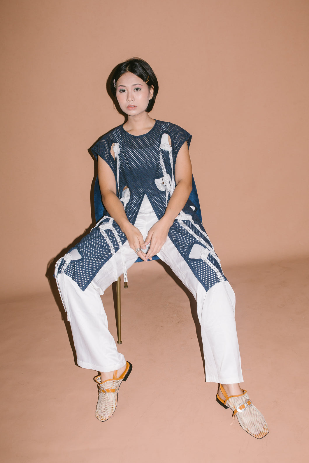 Rami Blue Long Vest